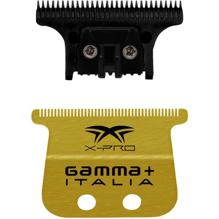 Gamma+ Fixed Gold Titanium X-Pro Wide Hair Trimmer Blade with DLC The One Cutter Set #GP527GB