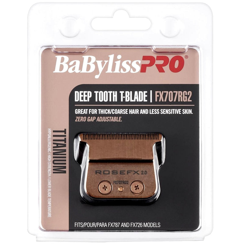 BaByliss Pro Replacement Rose Gold Titanium Deep Tooth T-Blade #FX707RG2