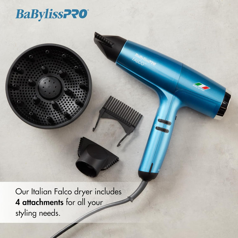 BaByliss Pro Nano Titanium FALCO Professional Italian High-Speed Dryer - Black #BNT8550B