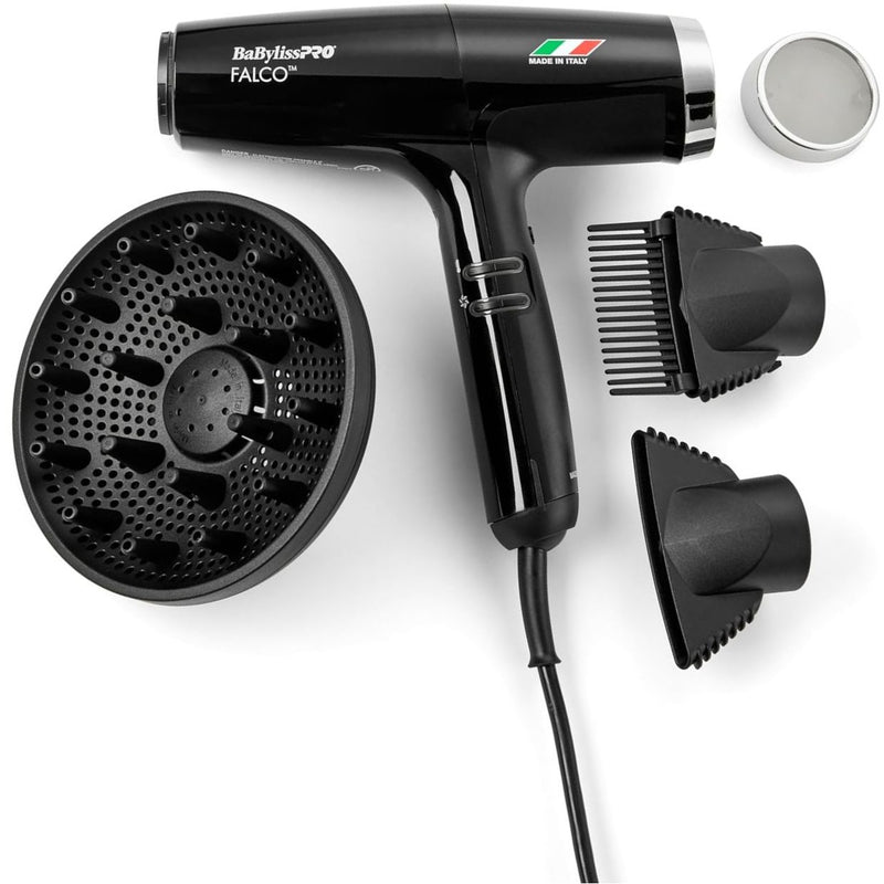 BaByliss Pro Nano Titanium FALCO Professional Italian High-Speed Dryer - Black #BNT8550B