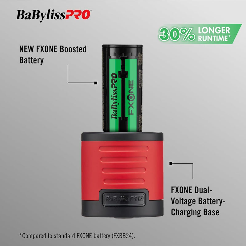 BaByliss Pro FXONE LO-PROFX Limited Edition Matte Red Clipper, Trimmer & Boosted Battery Combo #FX129MRPK