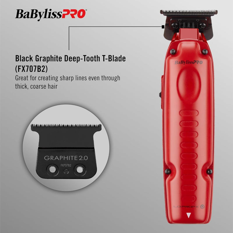 BaByliss Pro FXONE LO-PROFX Limited Edition Matte Red Clipper, Trimmer & Boosted Battery Combo #FX129MRPK