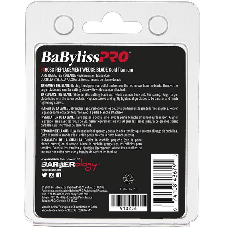 BaByliss Pro Replacement Gold Titanium Wedge Blade #FX603G
