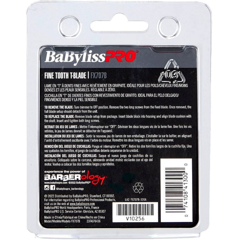 BaByliss Pro Replacement Black Graphite Fine Tooth T-Blade #FX707B