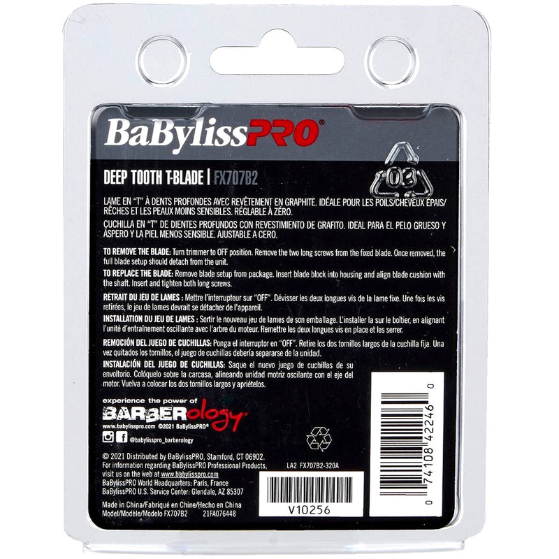 BaByliss Pro Replacement Black Graphite Deep Tooth T-Blade #FX707B2