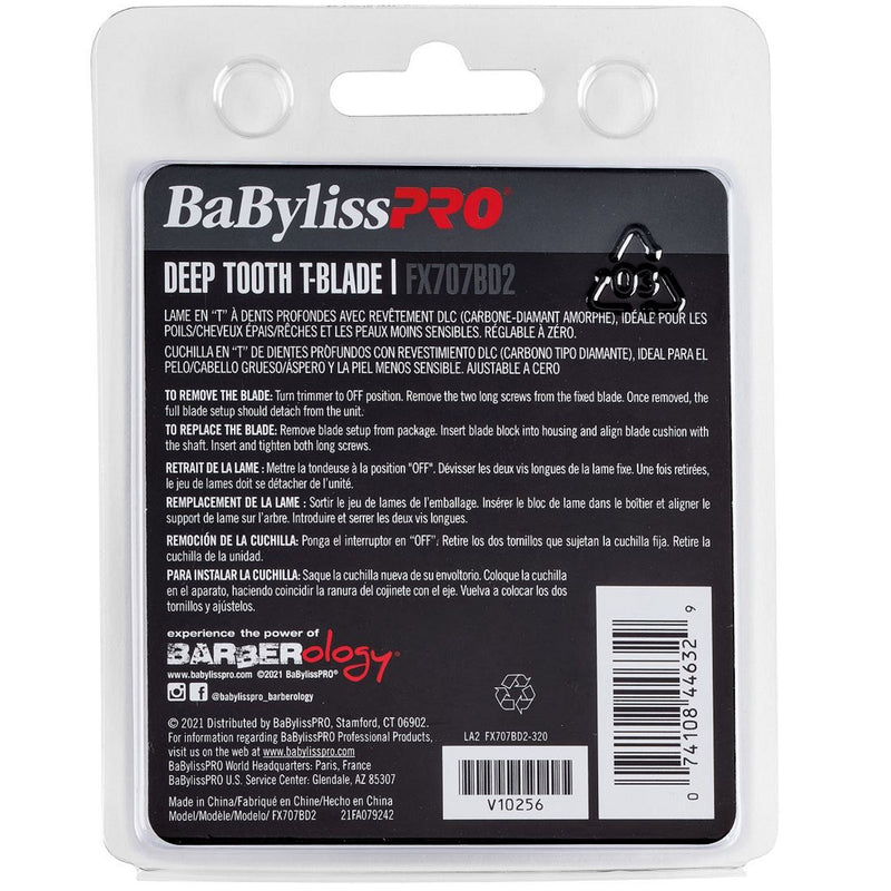 BaByliss Pro Replacement Black DLC Deep Tooth T-Blade #FX707BD2