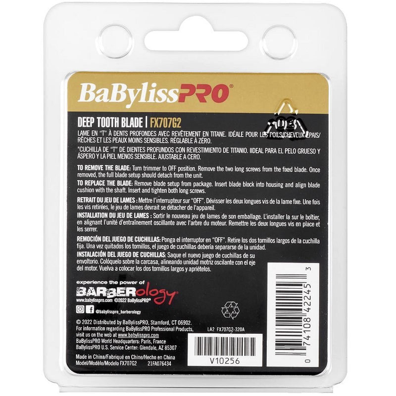BaByliss Pro Replacement Gold Titanium Deep Tooth T-Blade #FX707G2