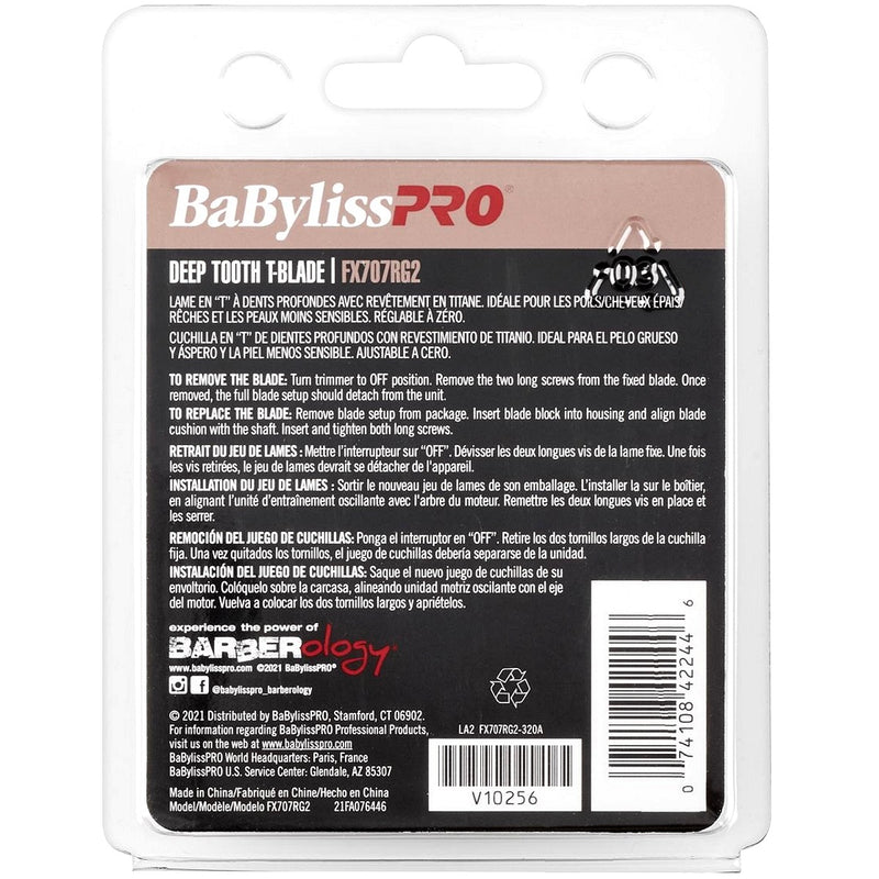 BaByliss Pro Replacement Rose Gold Titanium Deep Tooth T-Blade #FX707RG2