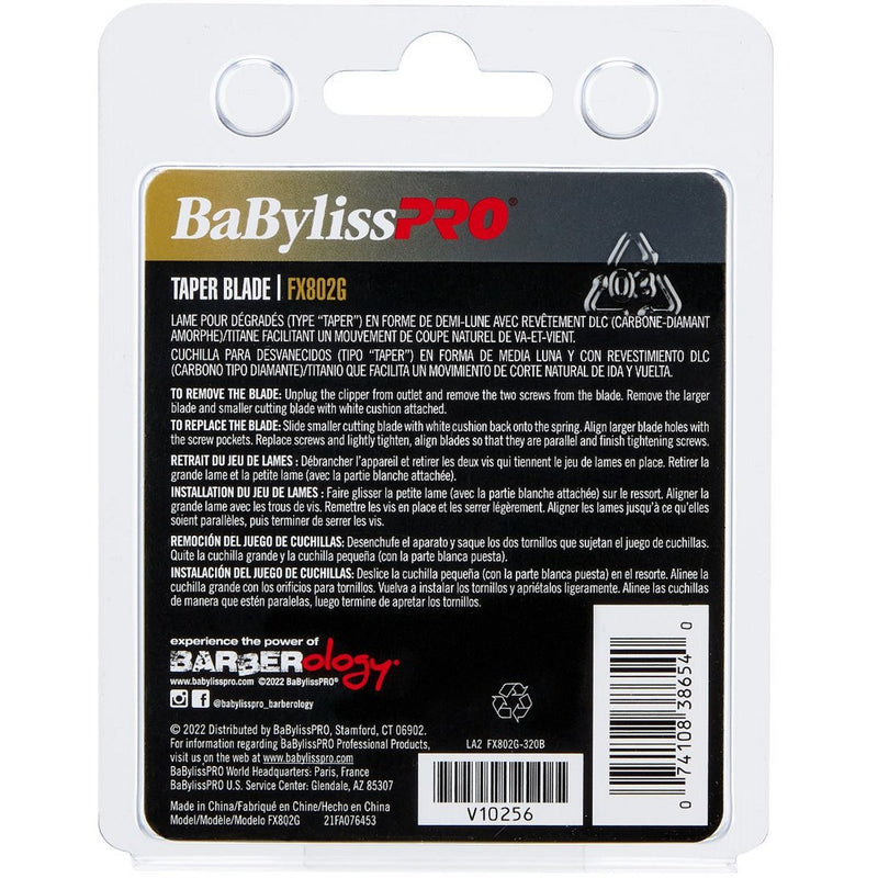 BaByliss Pro Replacement Gold DLC/Titanium Taper Blade #FX802G
