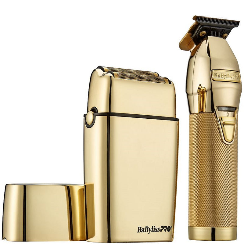 BaByliss Pro LIMITEDFX Gold Trimmer & Double Foil Shaver #FXDUOFS2TG
