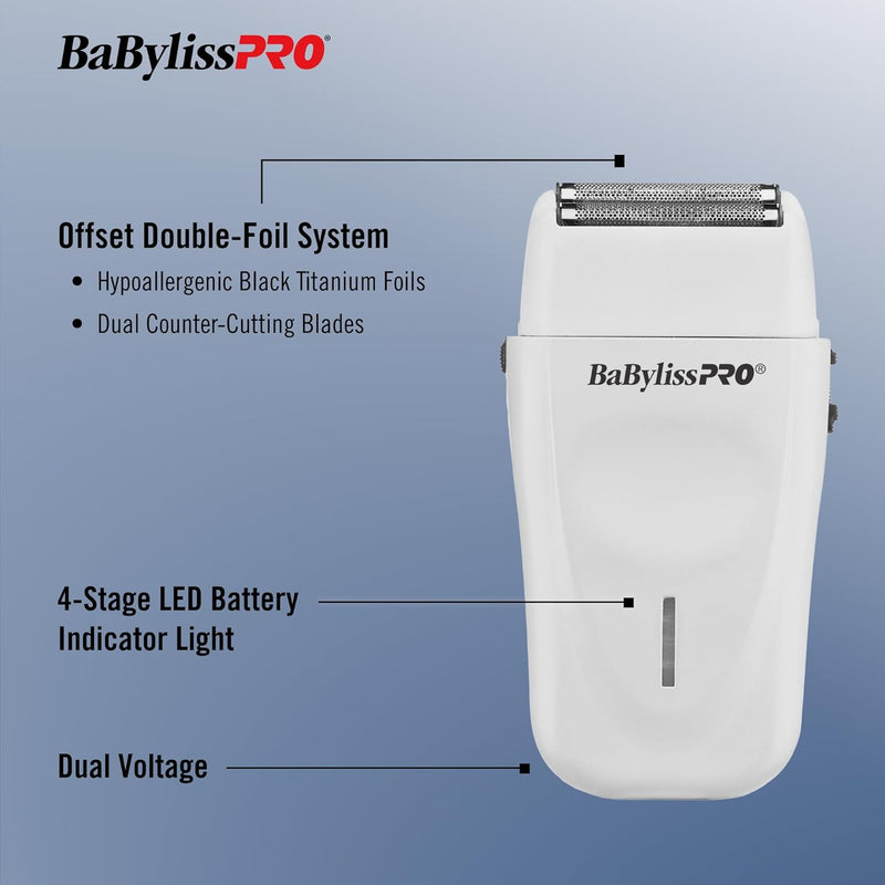 BaByliss Pro LITHIUMFX+ Limited Edition Grey Cord/Cordless Lithium Ergonomic Double Foil Shaver #FXFS573GY