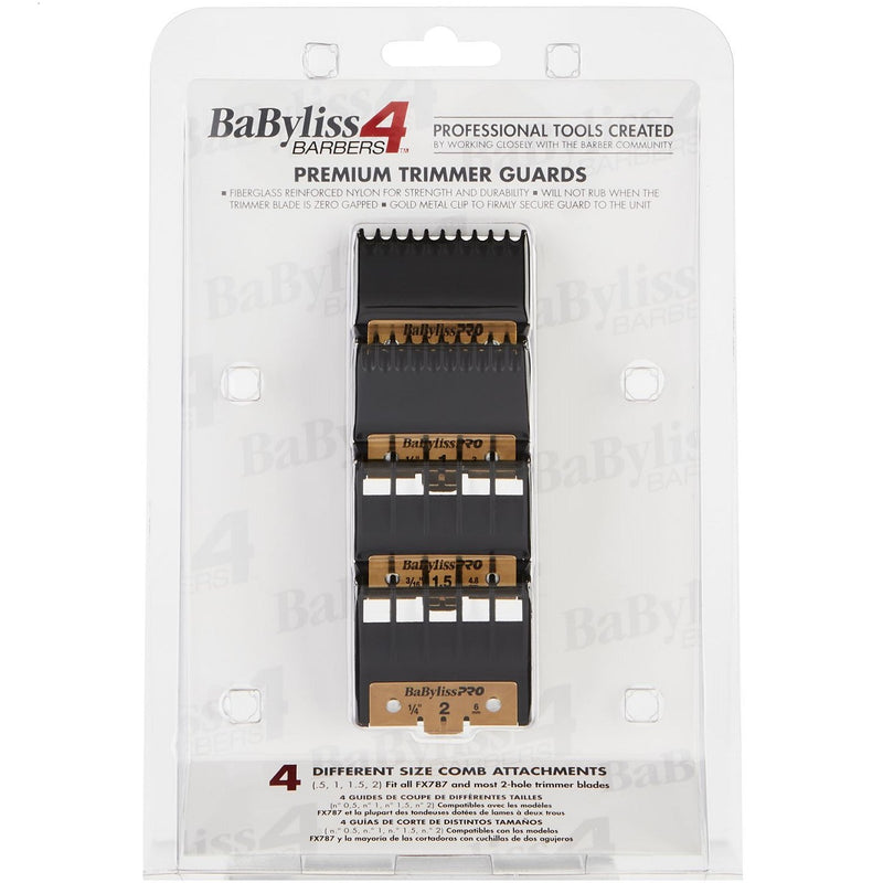 BaByliss4Barbers Premium Trimmer Guards - 4 Pcs Comb Set #FXPTG