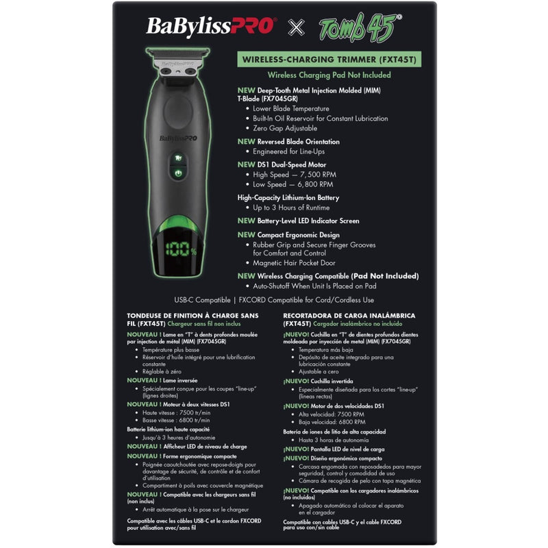 BaByliss Pro X Tomb45 Wireless Charging Trimmer #FXT45T