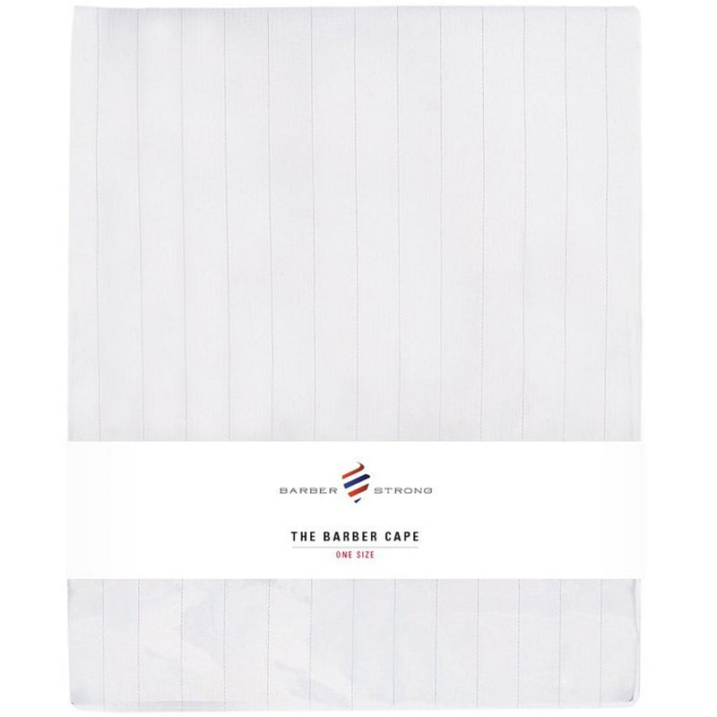 Barber Strong The Barber Cape - Classic White w/ Black Pinstripe #BSC03-WHT/BLK