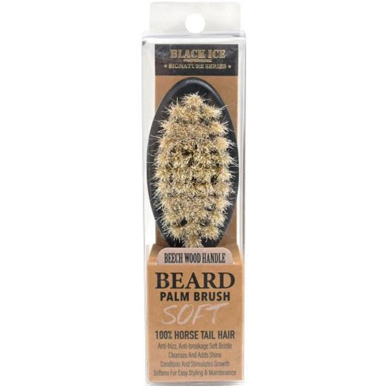 Black Ice 100% Horse Tail Hair Soft Beard Palm Brush #BIC208PS
