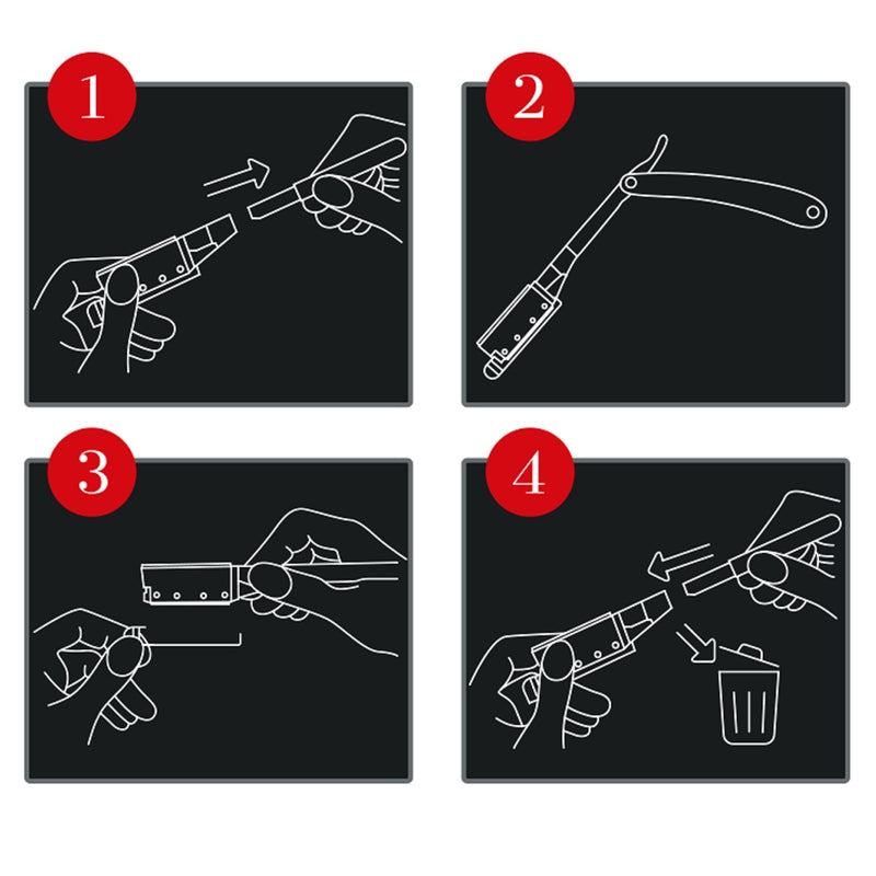 HBS Metal Straight Razor Handle Black