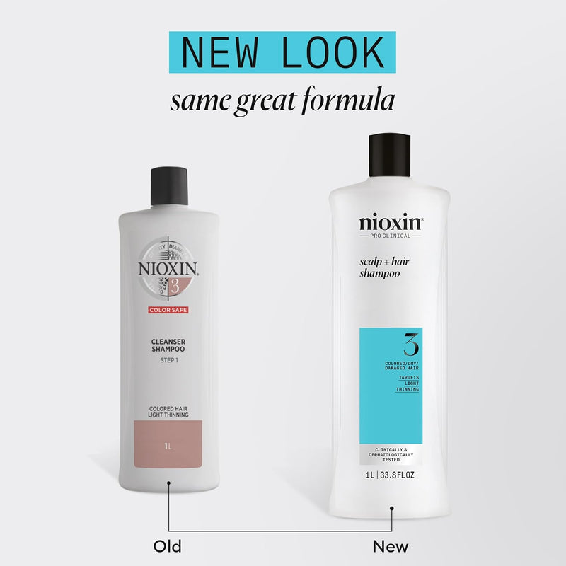 Nioxin Scalp + Hair Shampoo System No.3 for Colored Hair Light Thinning 33.8 oz