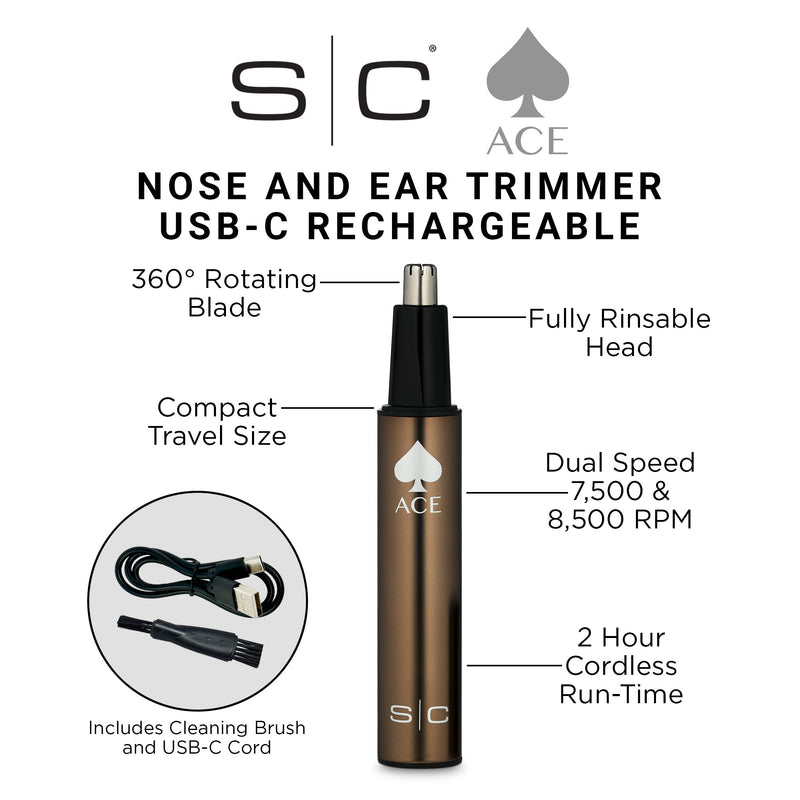 Stylecraft USB-C Rechargeable Nose and Ear Trimmer #SC412B