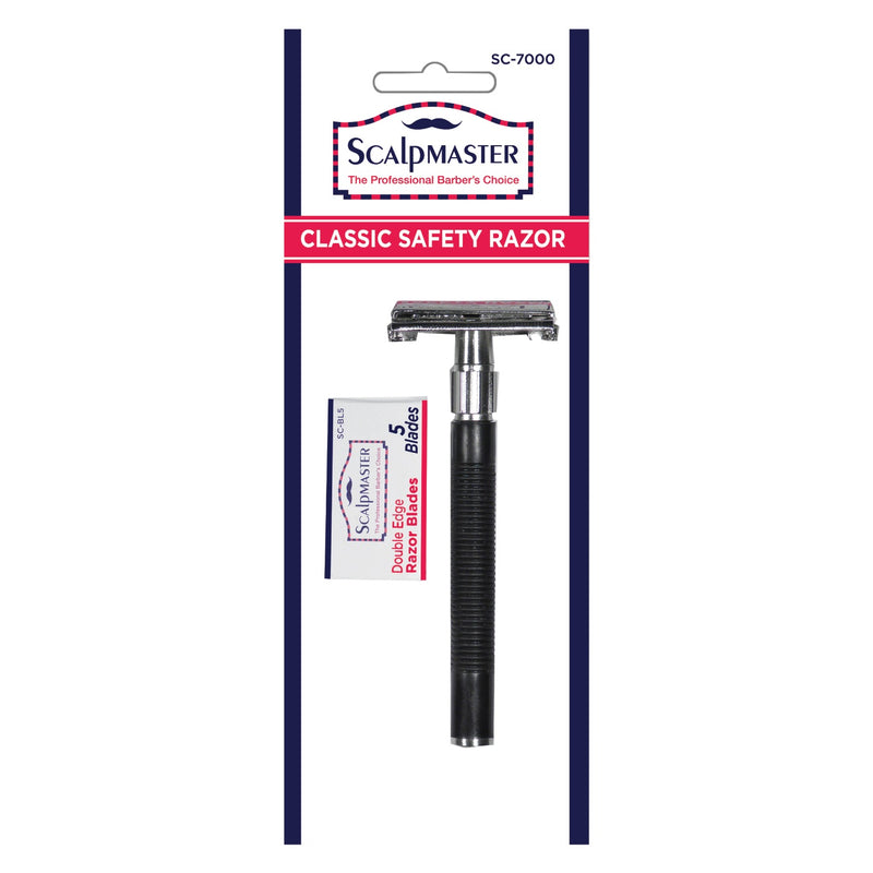 Scalpmaster Classic Safety Razor with Replacement Blades #SC-7000