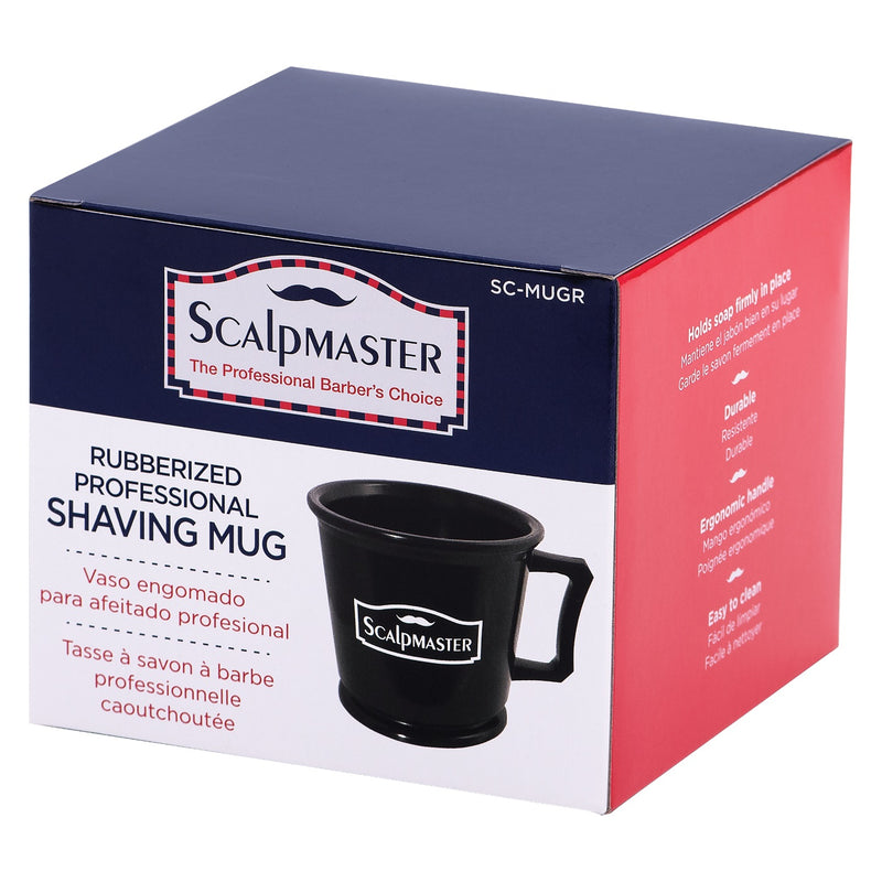 Scalpmaster Black Rubberized Professional Shaving Mug #SC-MUGR