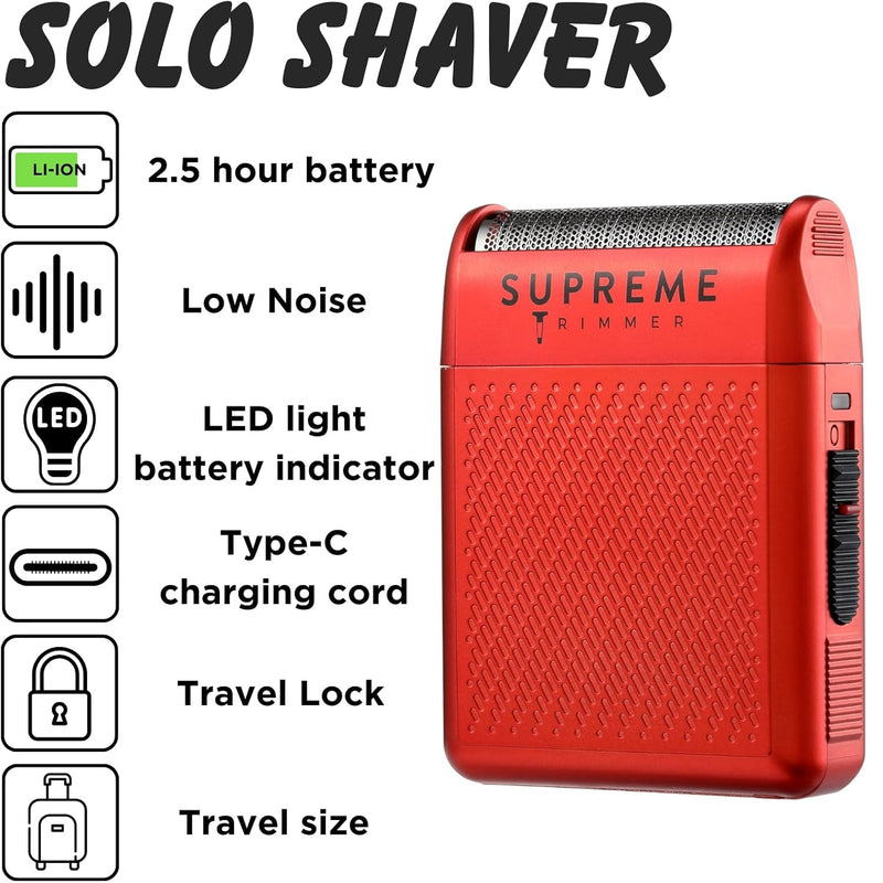 Supreme Solo Mens Single Foil Shaver #STF101/RED