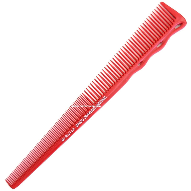 Vincent Ceramic 7-1/2" Narrow Tapering Comb - Red #VT1718-1R