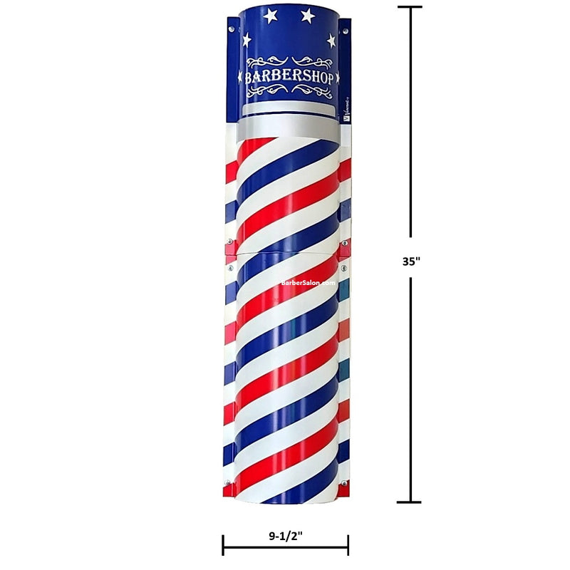 Vincent Metal Barber Pole Sign (35"x9.5") #VT800