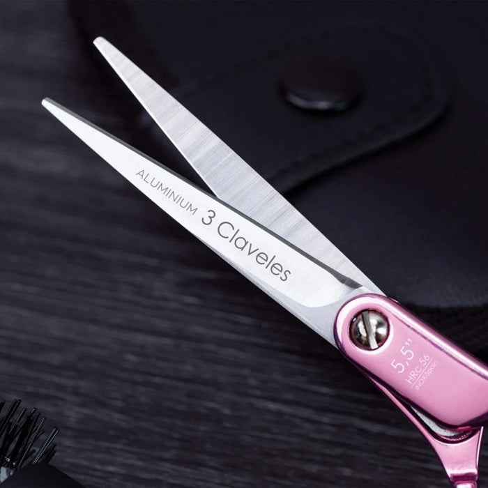 3 Claveles Dur Hairdressing Scissors 5.5" - Pink #12691