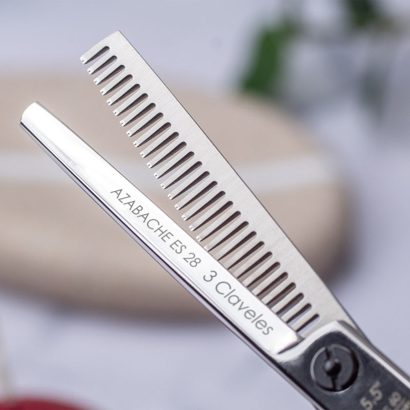 3 Claveles Azabache Es 28 Hairdressing Thinning Scissors 5.5" #12793