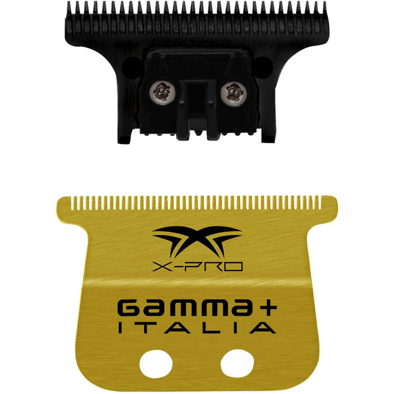 Gamma+ Fixed Gold Titanium X-Pro Wide Hair Trimmer Blade with DLC The One Cutter Set #GP527GB