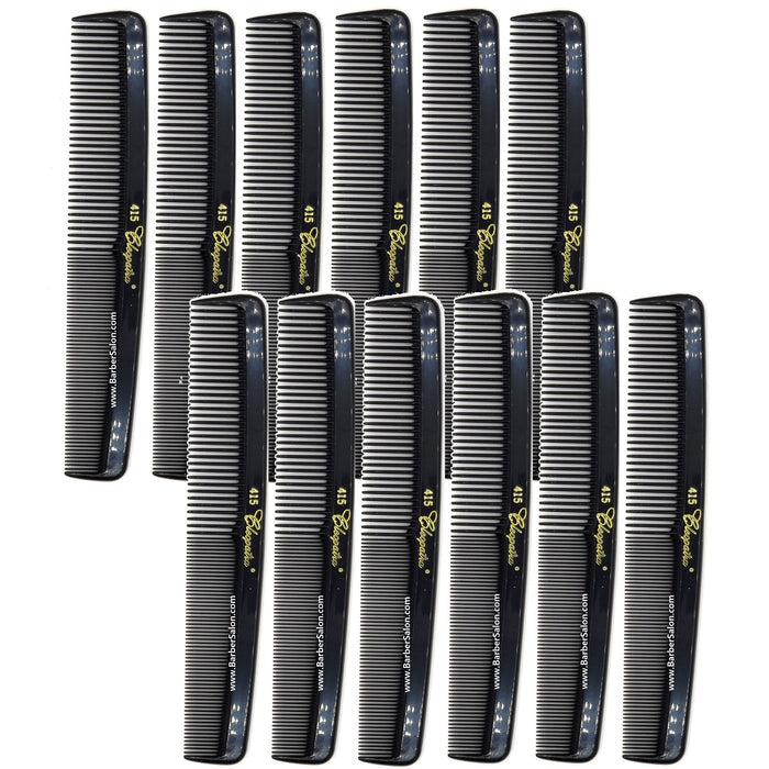 Krest Cleopatra 415 Round Back Finger Wave Combs Black [12 Pack]