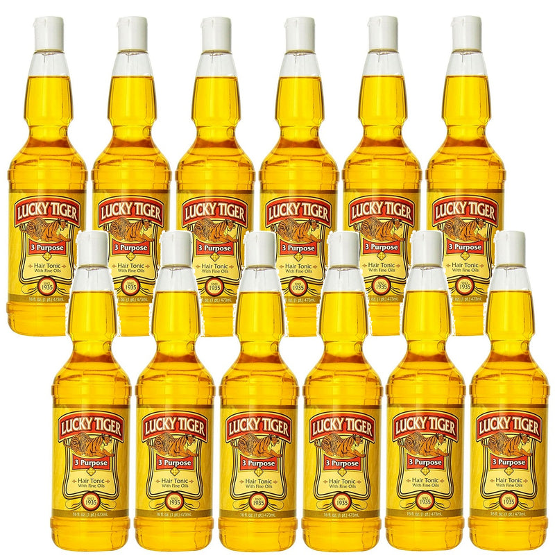 Lucky Tiger 3 Purpose Hair Tonic 16 oz - 12 Pack (Bulk)