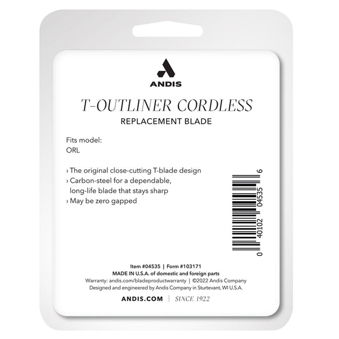 Andis Cordless T-Outliner Li Replacement T-Blade - Carbon Steel #04535