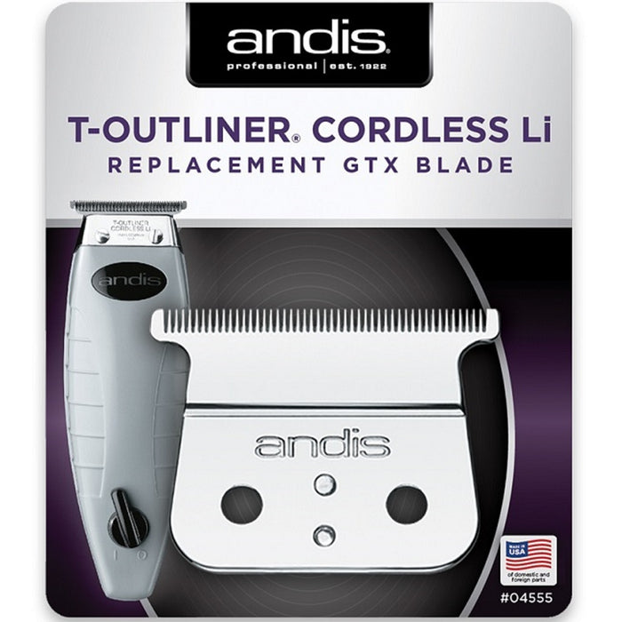 Andis Cordless T-Outliner Li Replacement Deep Tooth GTX Blade - Carbon Steel #04555