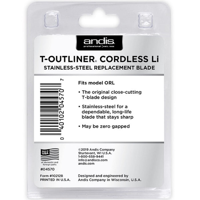 Andis Cordless T-Outliner Li Replacement T-Blade - Stainless Steel #04570