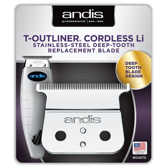 Andis Cordless T-Outliner Li Replacement Deep Tooth GTX Blade - Stainless Steel #04575