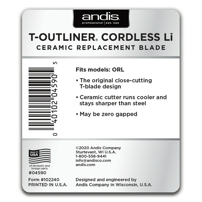 Andis Cordless T-Outliner Li Ceramic Replacement Blade #04590