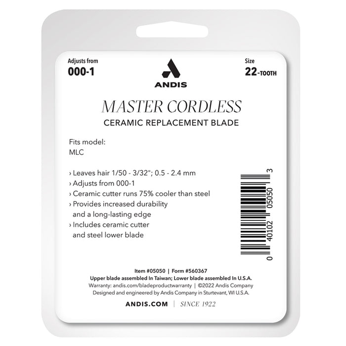 Andis Master Cordless Li Clipper Ceramic Replacement Blade #05050