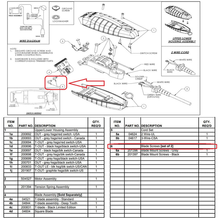 Andis Part Replacement Lower Blade Screws Fits Outliner, T-Outliner, GTO/GO - 1 Pair #26899