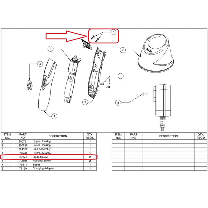 Andis Part Replacement Blade Screws Fits Slimline Pro Li - 1 Pair #29271