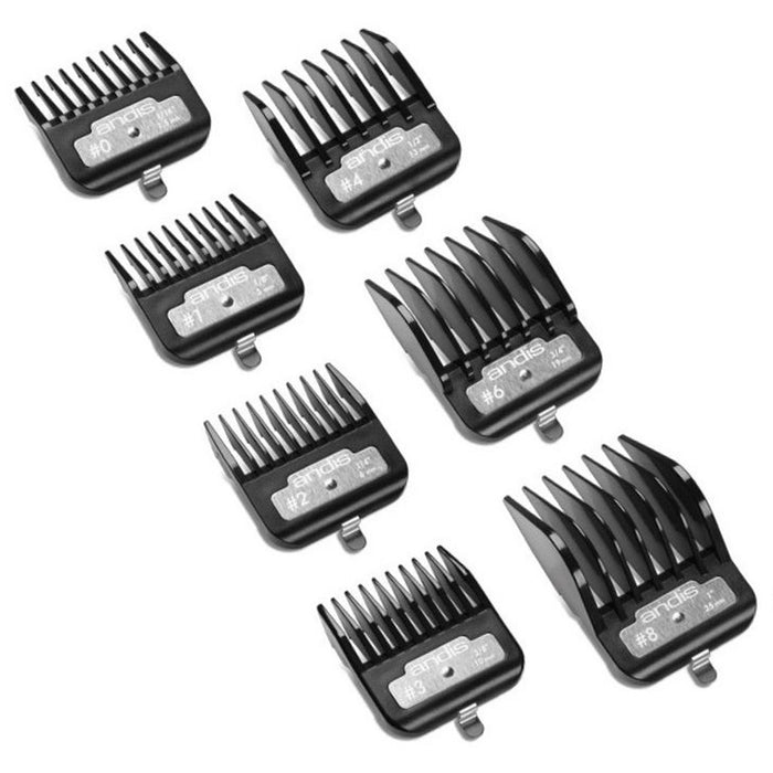 Andis BG Series Premium Metal Clip Attachment Combs 7 Comb Set #33640