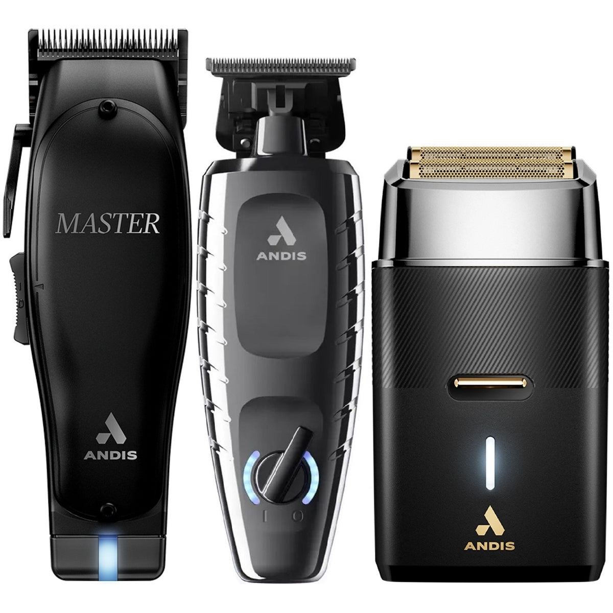Andis Black Label Master Cordless Clipper, GTX-EXO II Trimmer & ProFoi ...