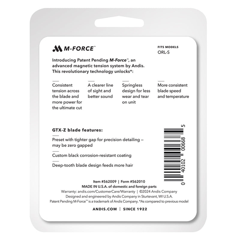 Andis GTX-Z M-Force Blade Fits Model ORL-S, ORLS-2 #562009