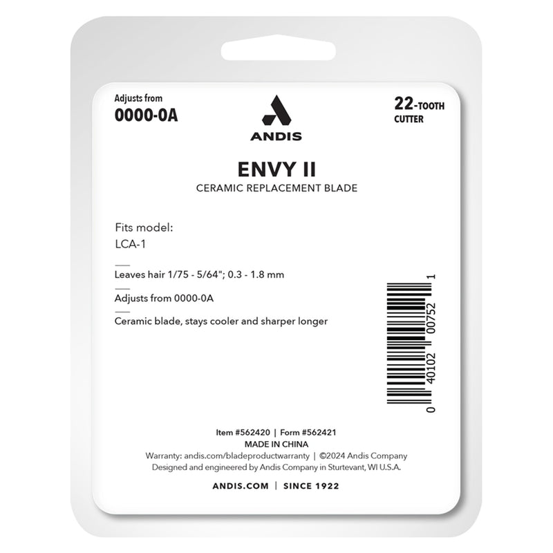Andis ENVY II Ceramic Replacement Blade Size 0000-0A #562420