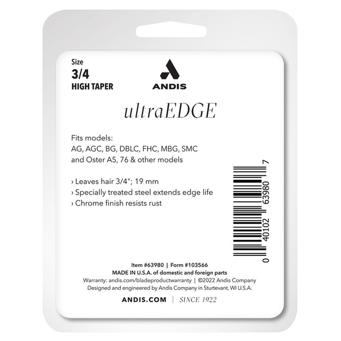 Andis UltraEdge Detachable Blade, Size 3/4HT #63980