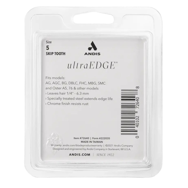 Andis UltraEdge Detachable Blade, Size 5 Skip Tooth #72640
