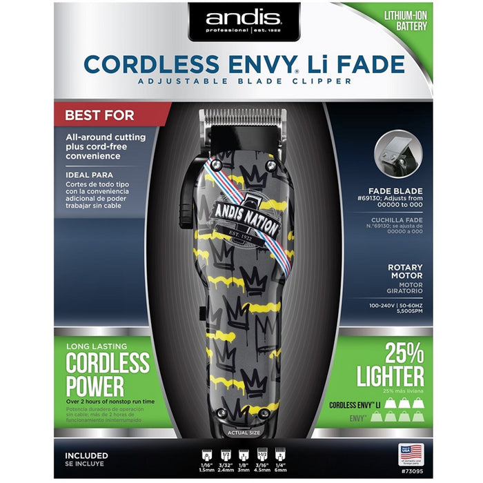 Andis Cordless Envy Li Fade Adjustable Blade Clipper - Andis Nation Domestic #73095