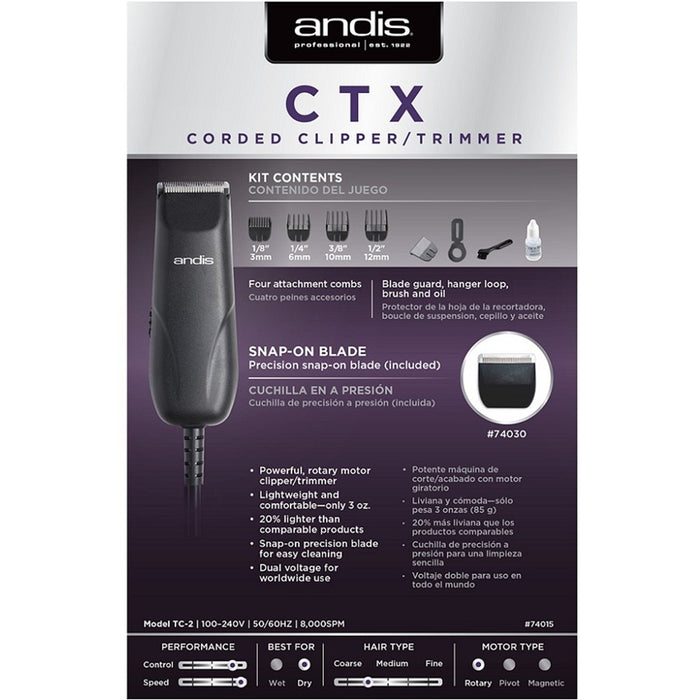 Andis CTX Corded Clipper/Trimmer #74015