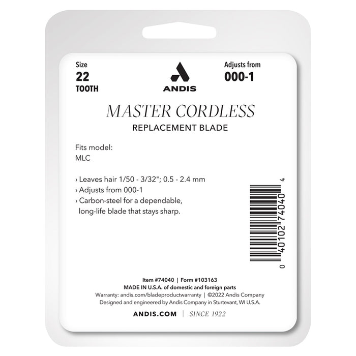 Andis Master Cordless Replacement Blade, Carbon Steel Size 000-1 #74040