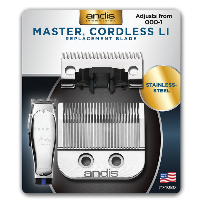 Andis Master Cordless Li Stainless Steel Replacement Blade Adjusts from 000-1 #74080